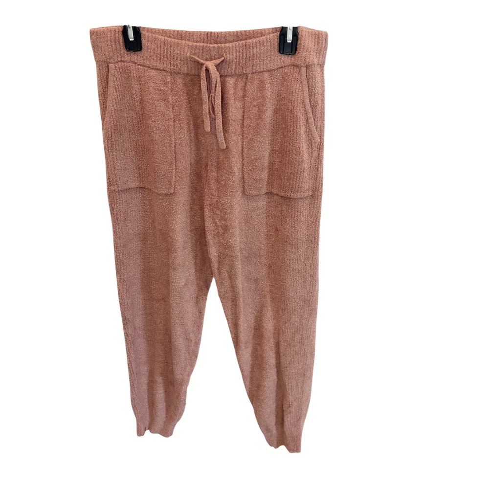 Barefoot Dreams CozyChic Lite Joggers Dusty Rose Mauve Knit Pants - Size Medium